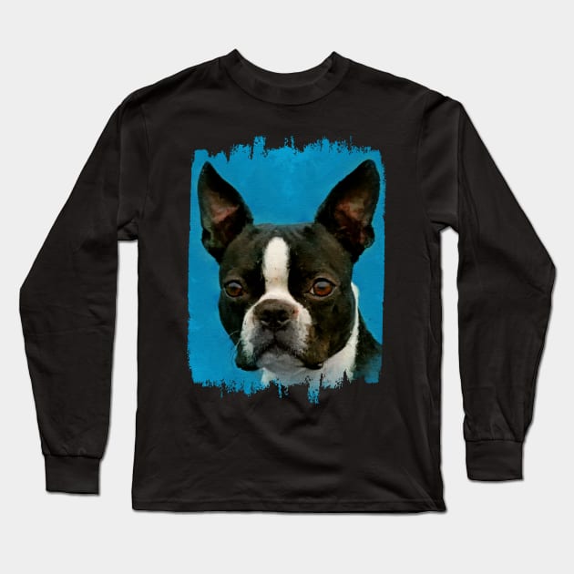 Boston Terrier dog Long Sleeve T-Shirt by Nartissima